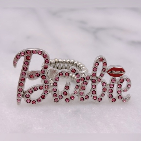 Barbie Pink Crystal Ring Multi Colored Crystals with Stretch Comfort Band - Picture 4 of 6